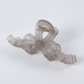 Translucent Bow Hair Claw Clip - Matte Gray – hair accessories (view 1)