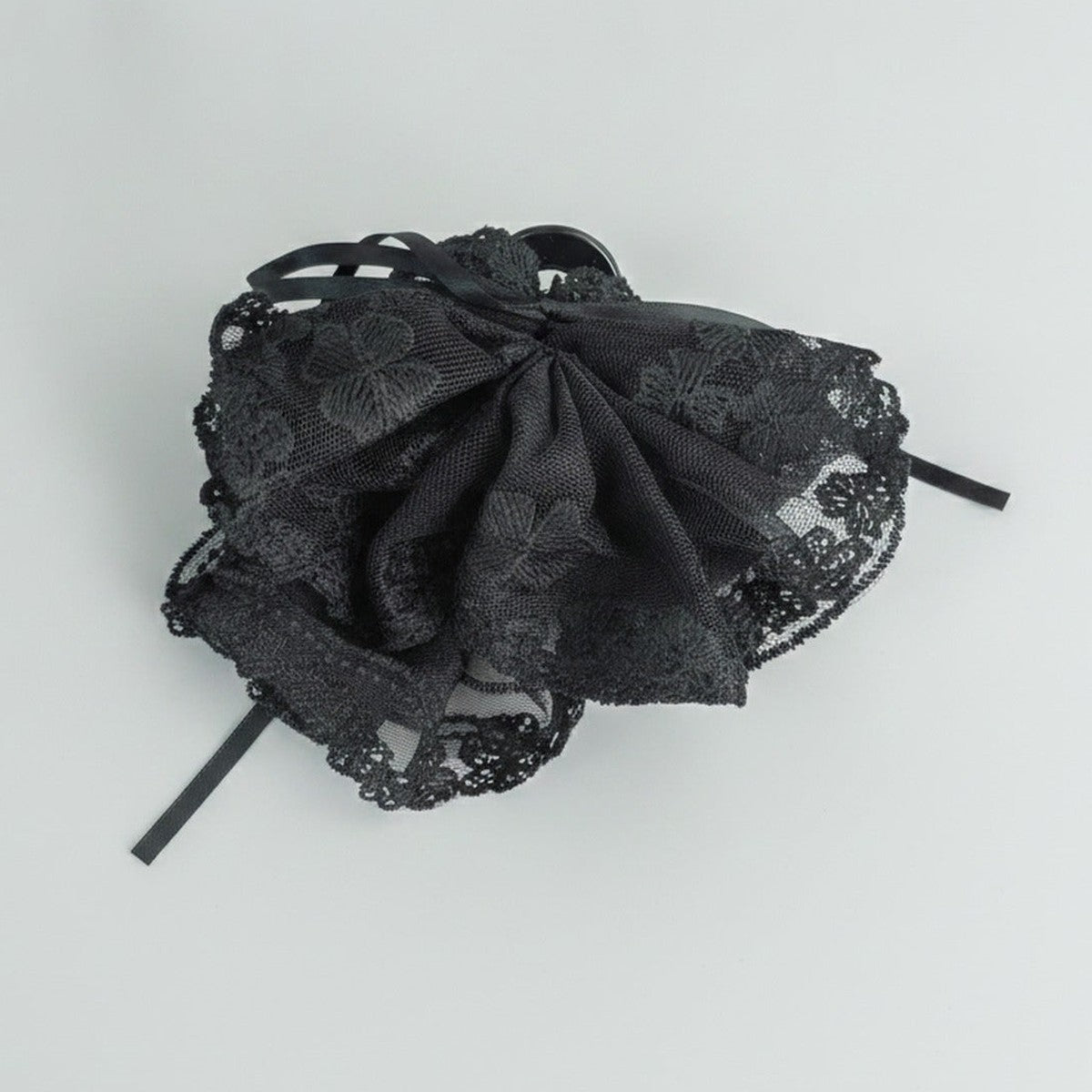 Black Lace Hair Claw With Ribbon Bow – hair accessories (view 1)