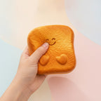 Bread Loaf Squishy - Bear Toast - squeeze in hand