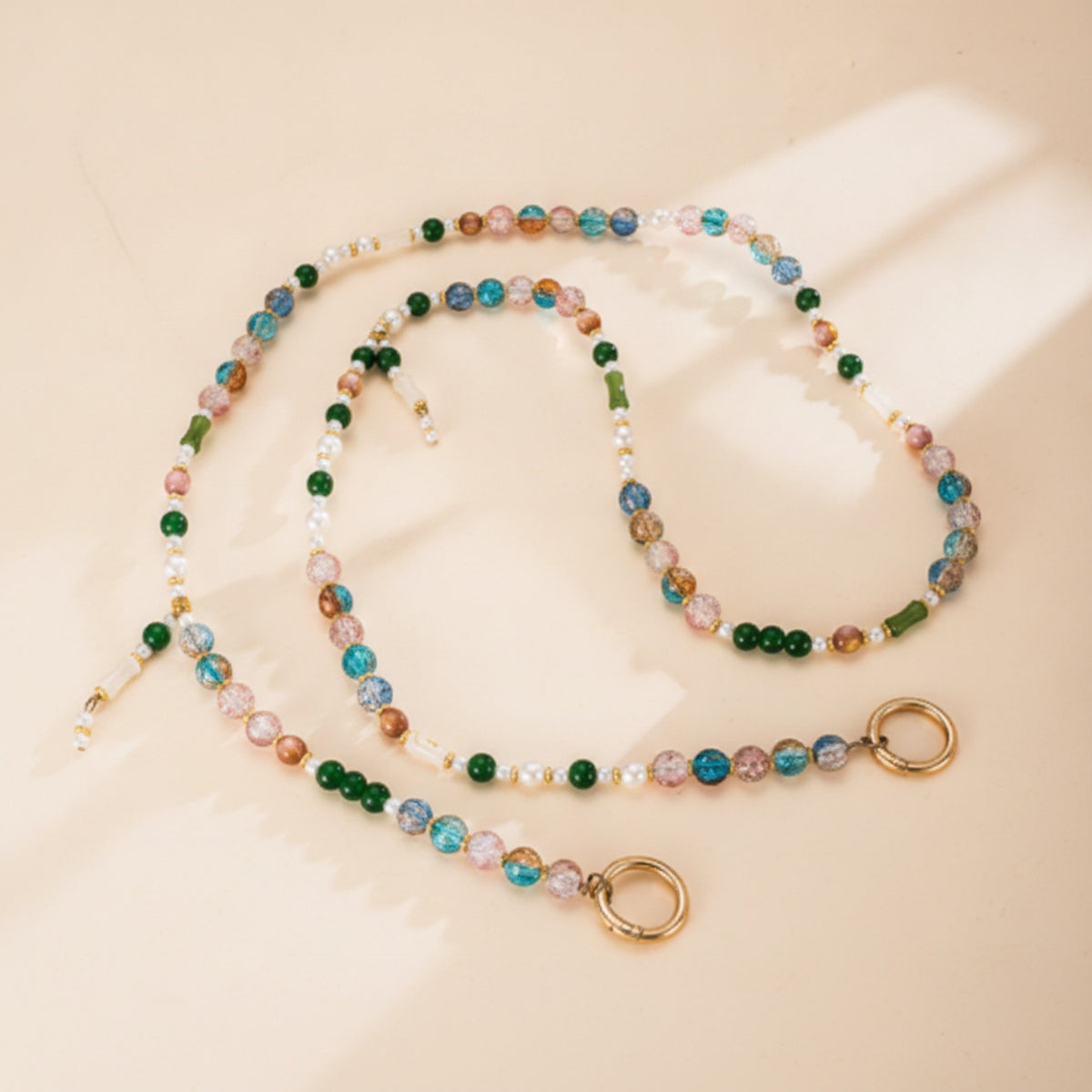 Beaded Phone Charm Crossbody Strap - Green
