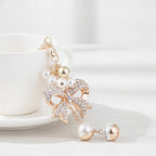 Sparkle Bow Charm Keychain - White