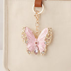 Crystallized Butterfly Charm Keychain - Soft Pink