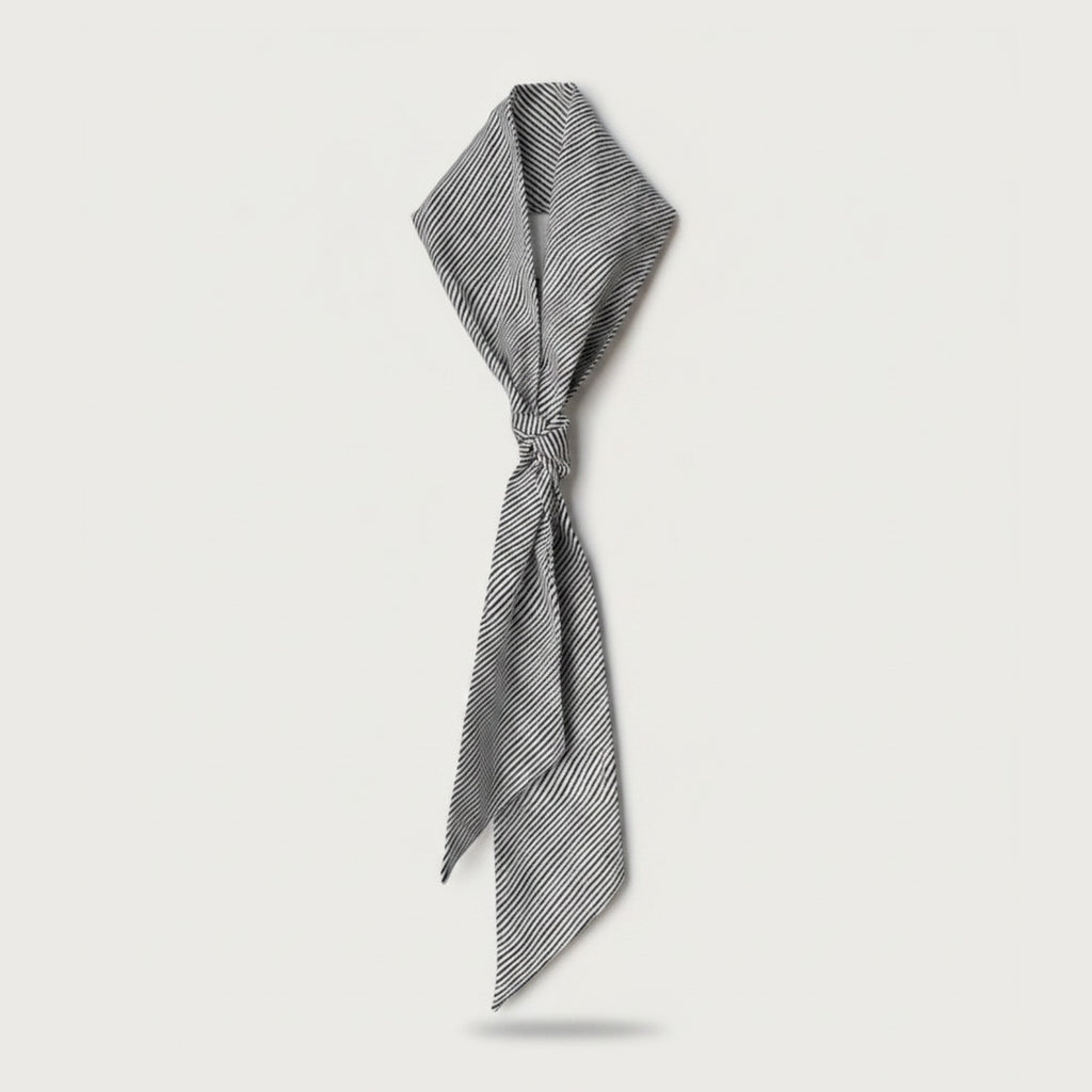 Black and White Striped Neck Scarf – scarves & belts (view 1)