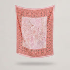 Botanical Border Silk Scarf - Dusty Rose