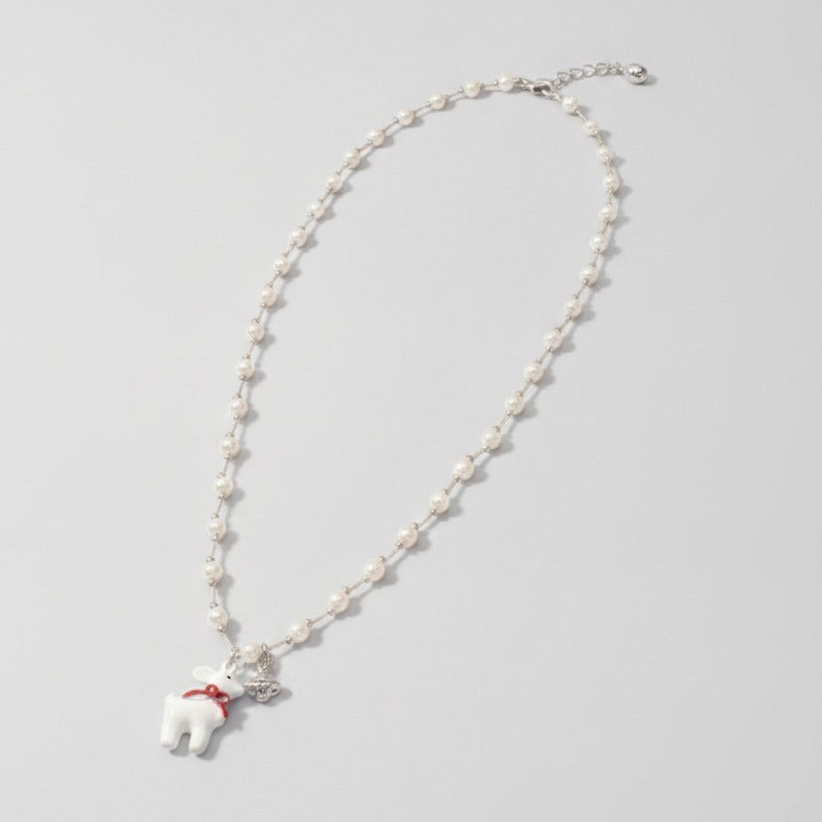 Pearl Charm Necklace - Cream Pearl