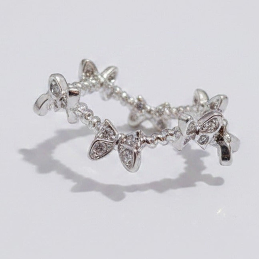 Butterfly Charm Rhinestone Silver Ring – jewelry (view 1)