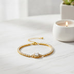 Cubic Zirconia Tennis Bracelet - Silver Oval