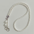 Pearl Beaded Charm Keychain - Purple Charm
