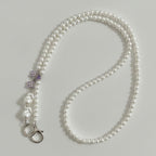 Pearl Beaded Charm Keychain - Purple Charm