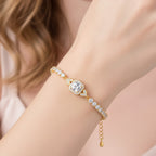 Cubic Zirconia Tennis Bracelet - Silver Oval