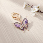 Ornate Butterfly Keychain Charm - Purple