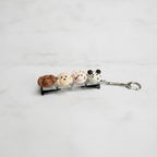 Cheese Wedge Keychain Charm - Cream Bear