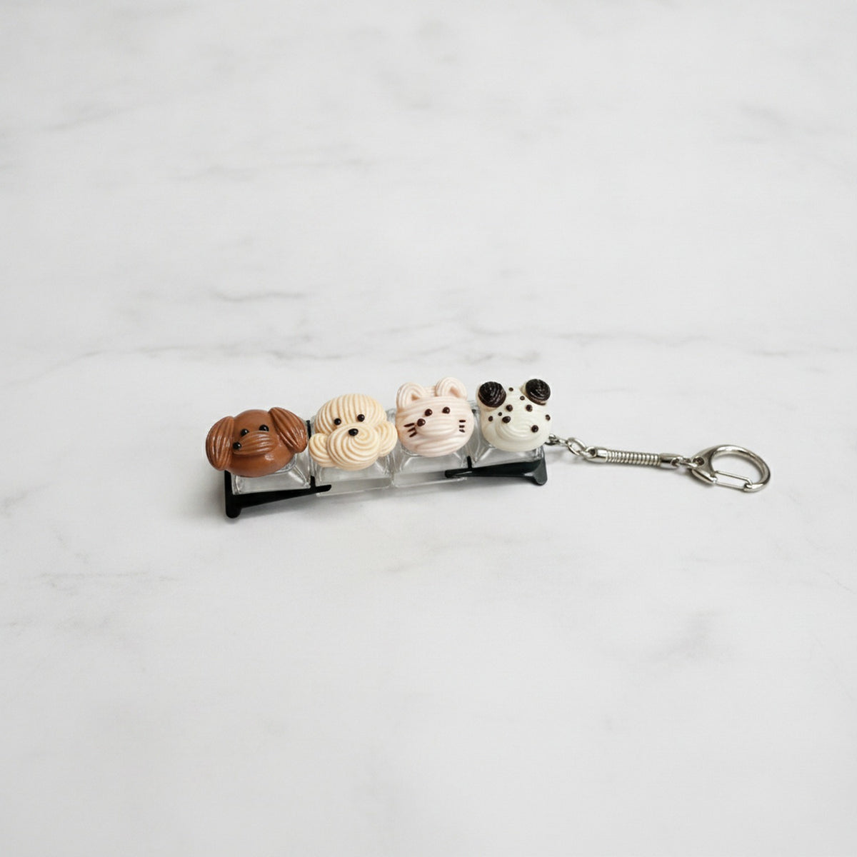 Cheese Wedge Keychain Charm - Cream Bear