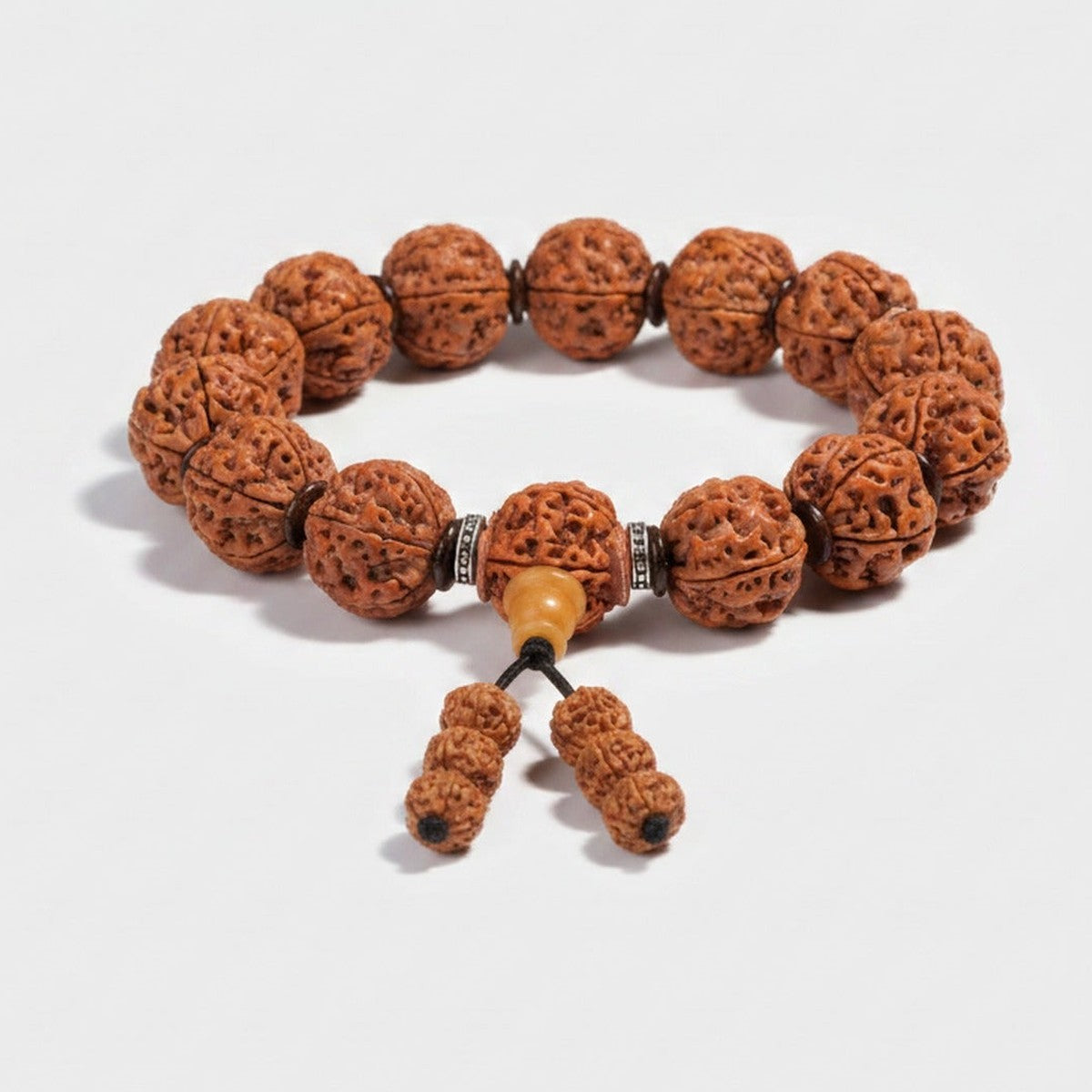 Rudraksha Beaded Bracelet With Adjustable Tassel – jewelry (view 1)