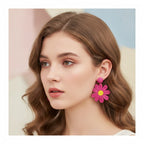 Pom Pom Petal Drop Earrings - Type 5