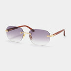 Rimless Gradient Sunglasses Bridge - C4 Gray Gradient – eyewear (view 1)