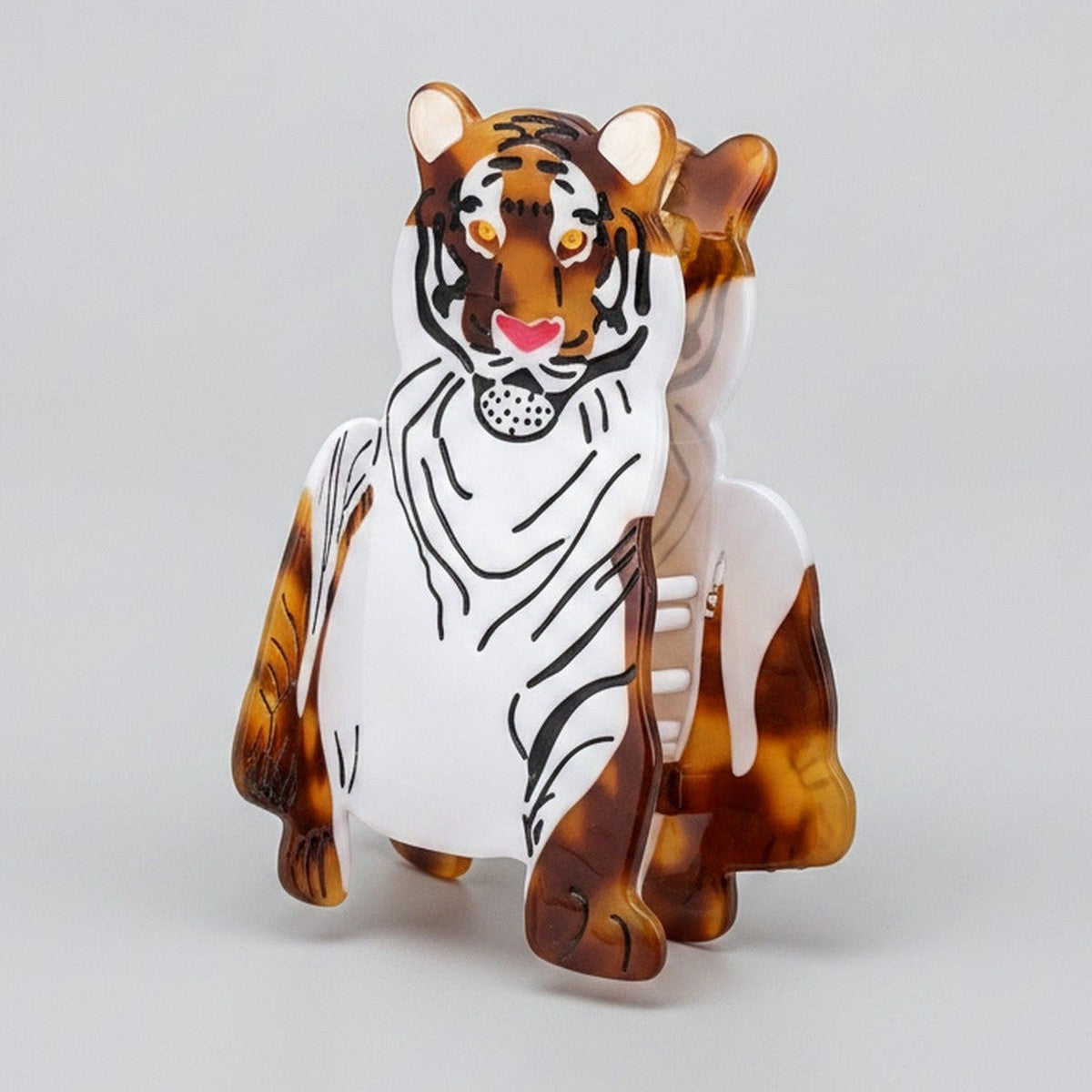 Tiger Animal Claw Hair Clip - White Brown Tiger – hair accessories (view 1)