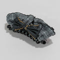 Plaid Hair Claw With Gold Chain Bow – hair accessories (view 1)