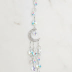 Celestial Moon Crystal Charm - Silver