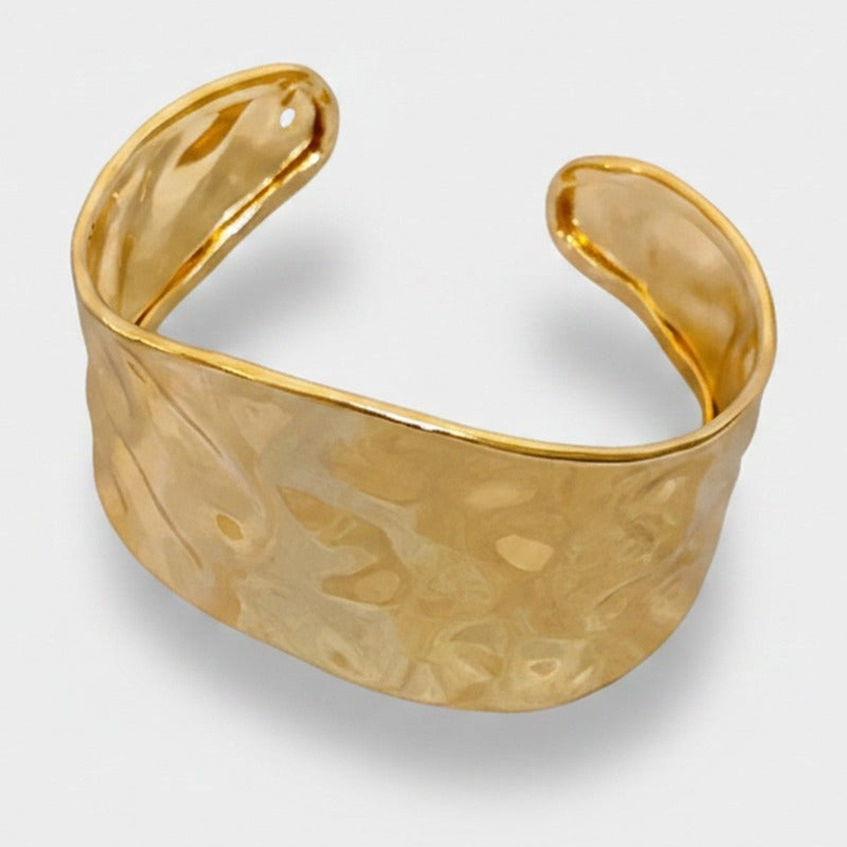Gold Textured Cuff Bracelet Wide Band – jewelry (view 1)