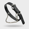 Black Leather Choker Chain – jewelry (view 1)