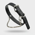 Black Leather Choker Chain – jewelry (view 1)
