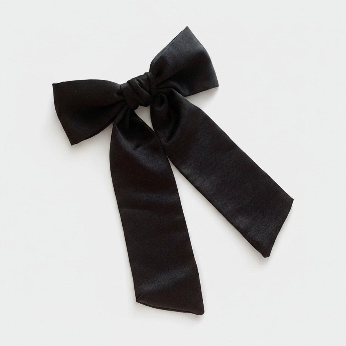 Black Satin Bow Hair Clip – hair accessories (view 1)