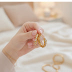 Sparkly Gold Huggie Hoop Earrings Gold