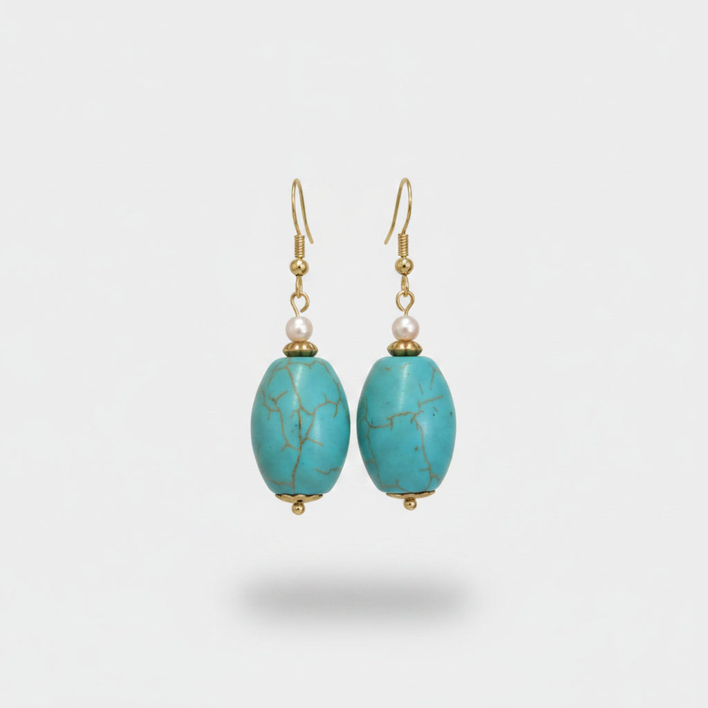 Turquoise Stone Drop Earrings Turquoise