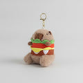 Burger Capybara Fuzzy Keychain - Brown