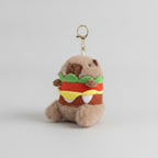 Burger Capybara Fuzzy Keychain - Brown