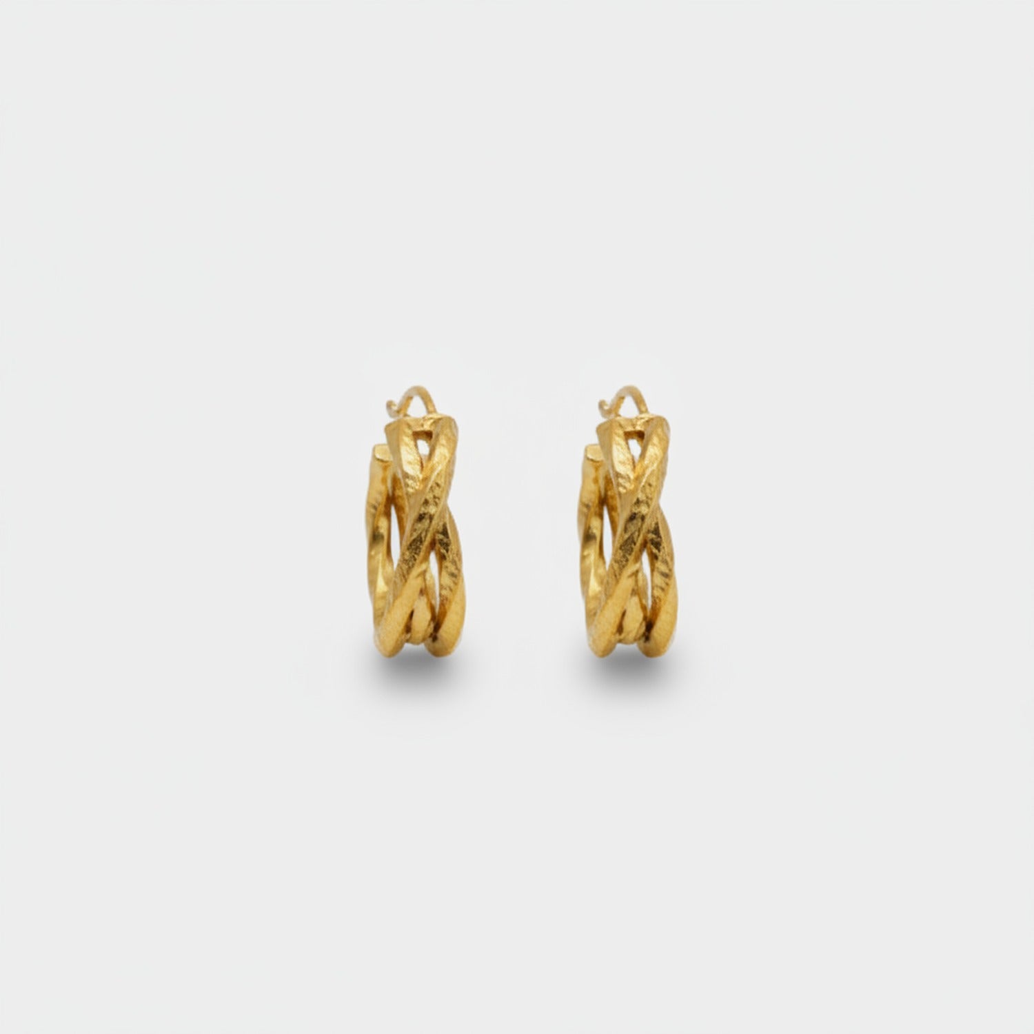 Twisted Gold Hoop Earrings Gold