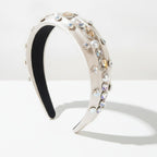 Padded Headband With Rhinestone Embellishments - Beige – hair accessories (view 1)