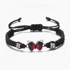 Butterfly Charm Braided Friendship Bracelet - Red Butterfly – jewelry (view 1)