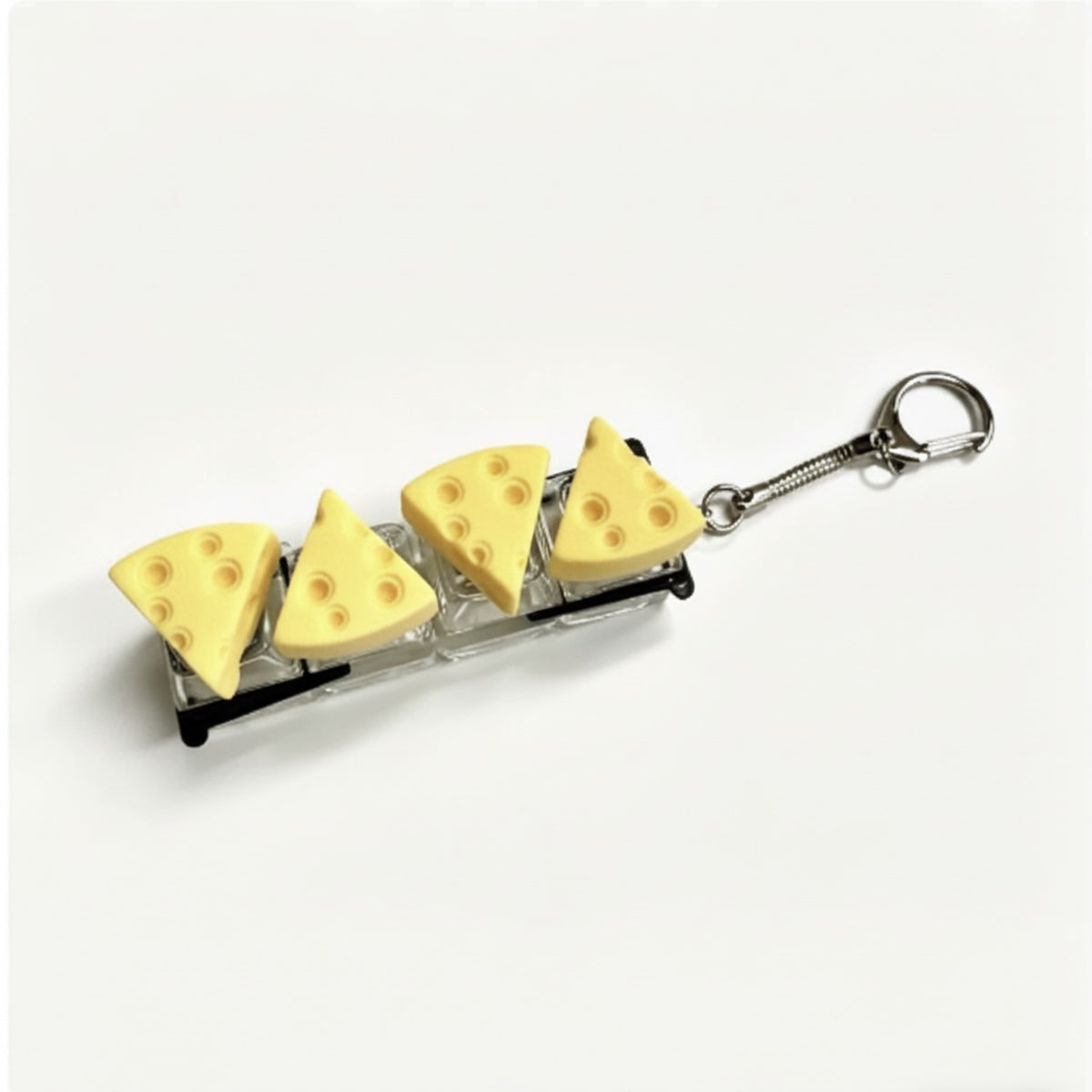 Cheese Wedge Keychain Charm - Cheddar