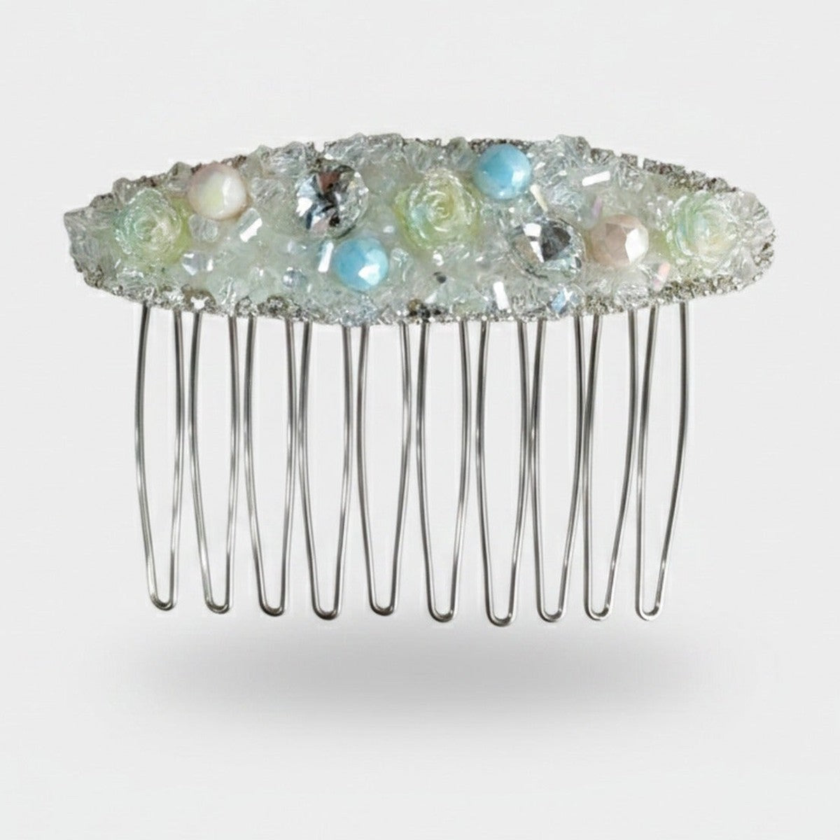 Beaded Pearl Rhinestone Hair Comb Clip – hair accessories (view 1)