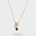 Clover Charm Rhinestone Necklace - Sparkling Black Clover Necklace Gold #8278 – jewelry (view 1)
