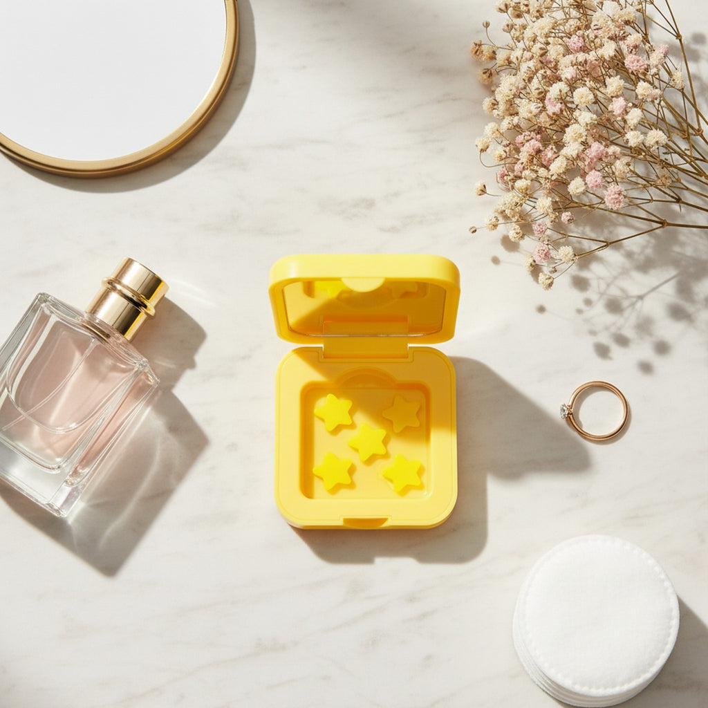 Star Mini Makeup Storage Box Yellow
