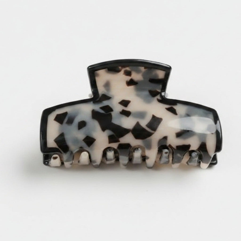 Tortoiseshell Hair Claw Clip - Black & White Tortoiseshell – hair accessories (view 1)