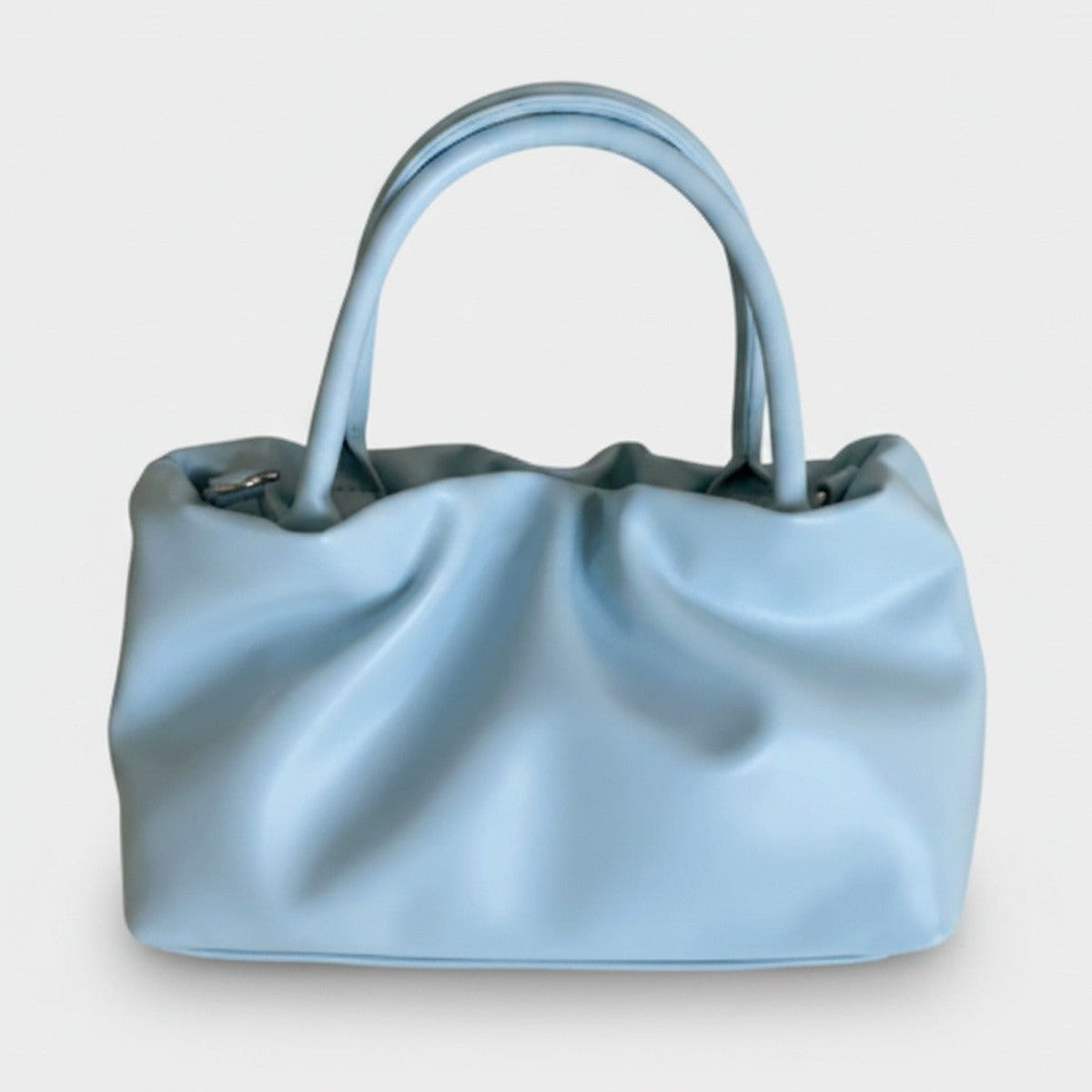 Cloud Puff Blue Ruched Tote Handbag – bags & wallets (view 1)