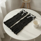 Fuzzy Bow Leg Warmers - Black