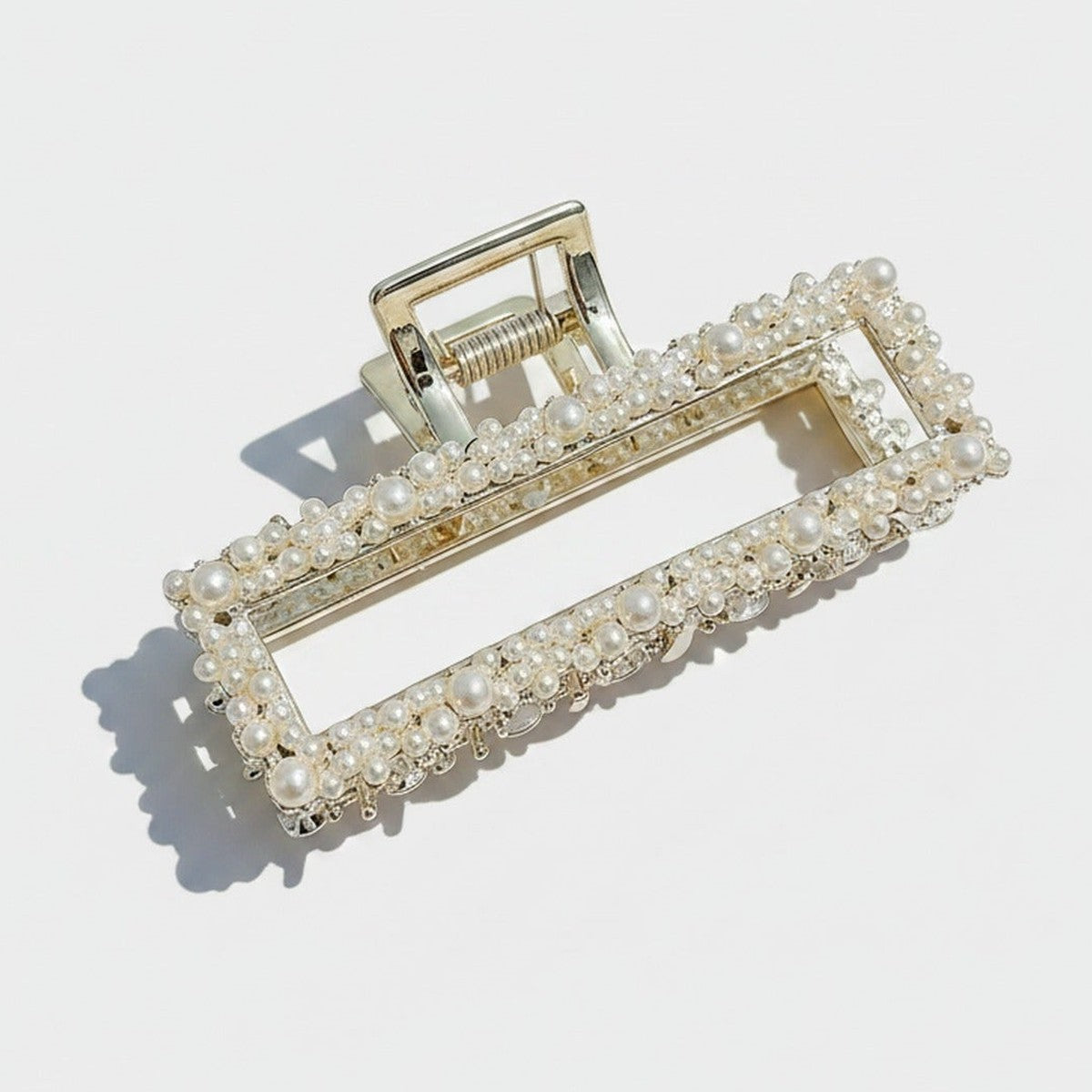 Pearl Beaded Gold Hair Claw Clip – hair accessories (view 1)