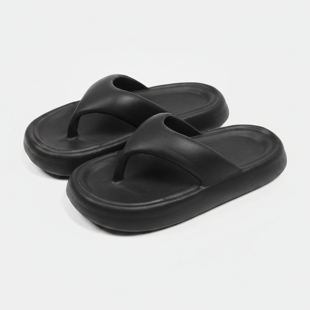 Black Ultra Soft Cushioned Platform Flip-Flops – apparel accessories (view 1)