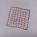 Equestrian Print Square Scarf - Cream & Brown