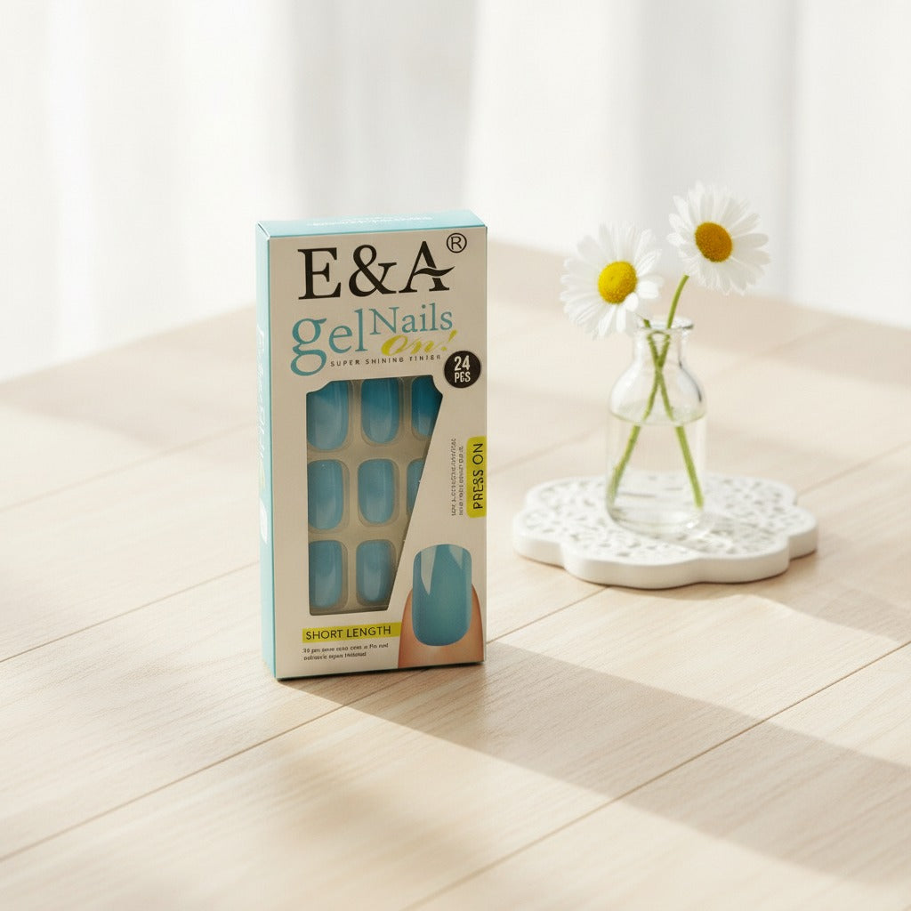 Press-On Nail Set, 12-Piece - Turquoise