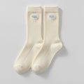 White Ribbed Crew Socks – apparel accessories (view 1)