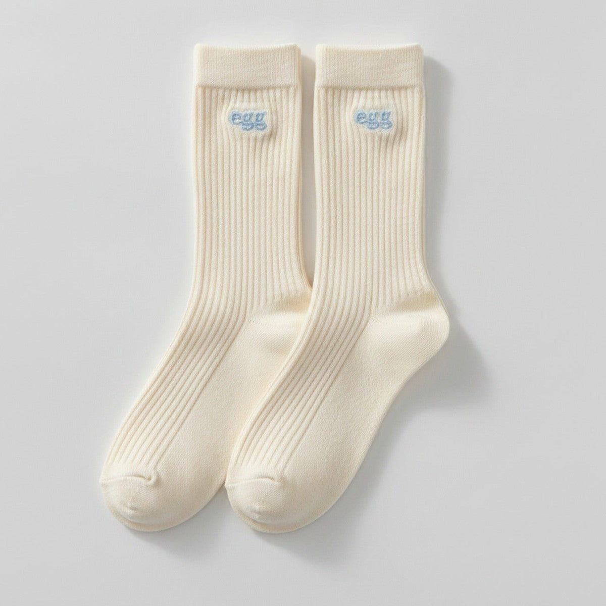 White Ribbed Crew Socks – apparel accessories (view 1)