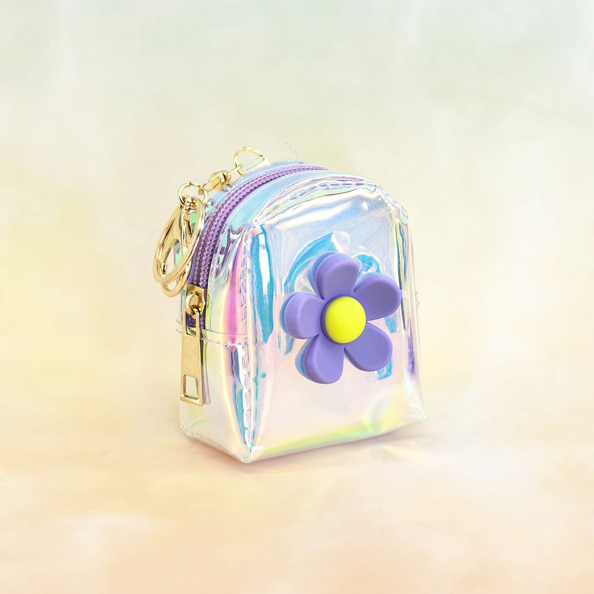 Holographic Bow Coin Purse Keychain Mini Storage Bag - Type 6