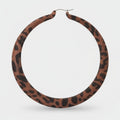 Leopard Print Brown Hoop Earrings – jewelry (view 1)
