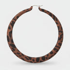 Leopard Print Brown Hoop Earrings – jewelry (view 1)